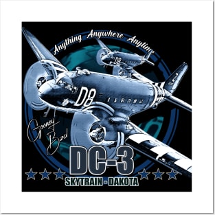 DC3 C47 Dakota Military Transport Aircraft Posters and Art